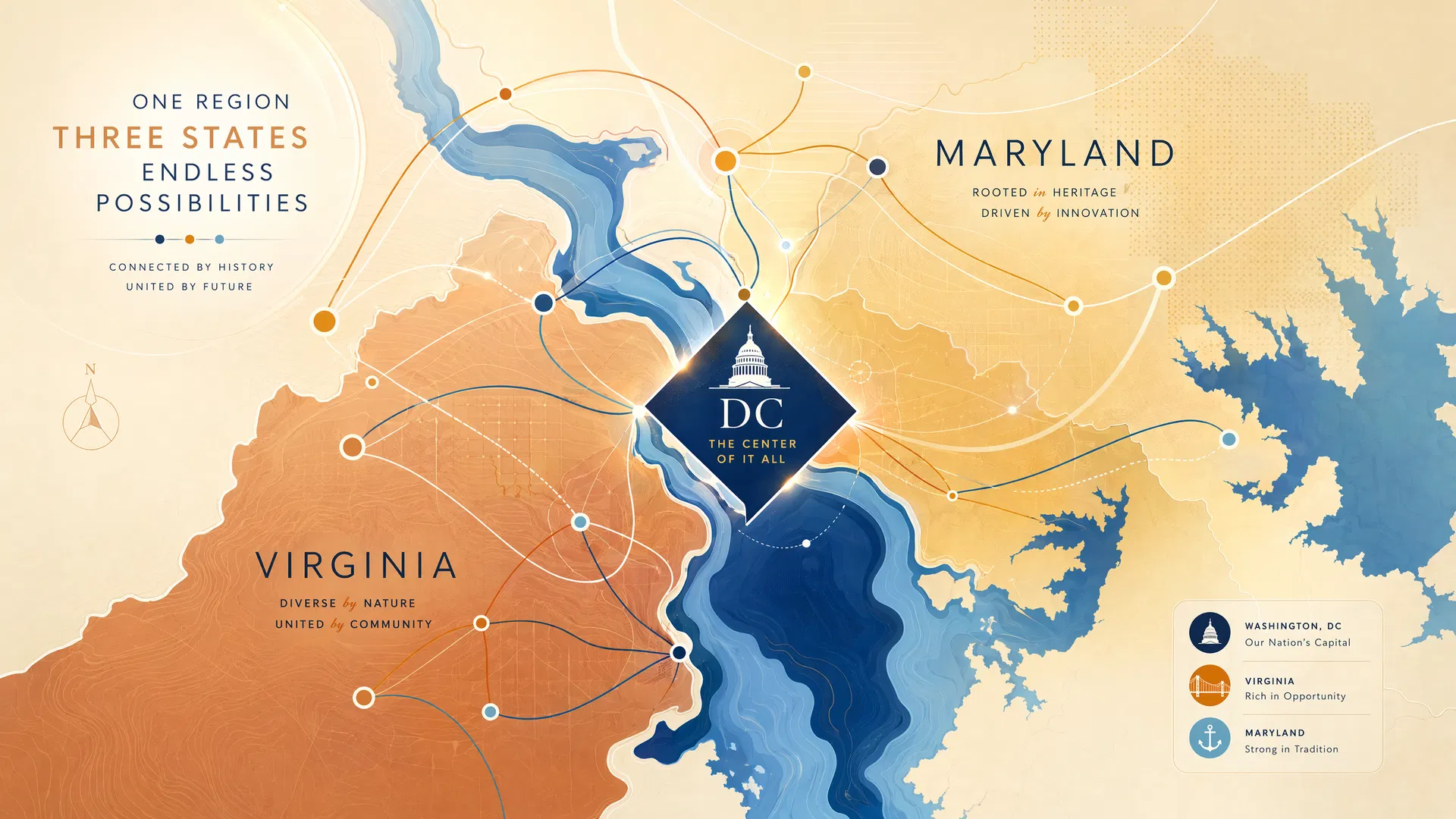 Map of the Washington DC, Maryland and Virginia service area
